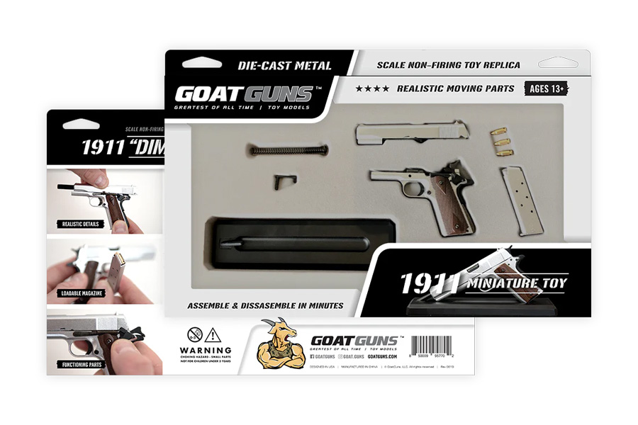 GOAT GUNS 1911 1:2.5 Scale Model - Silver